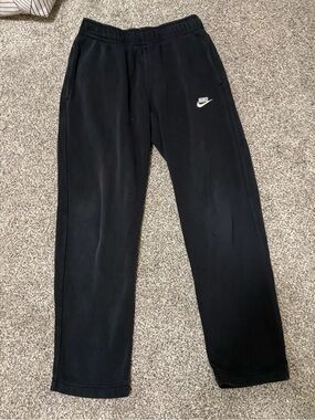 Nike Black Sweatpants with White Swoosh Logo